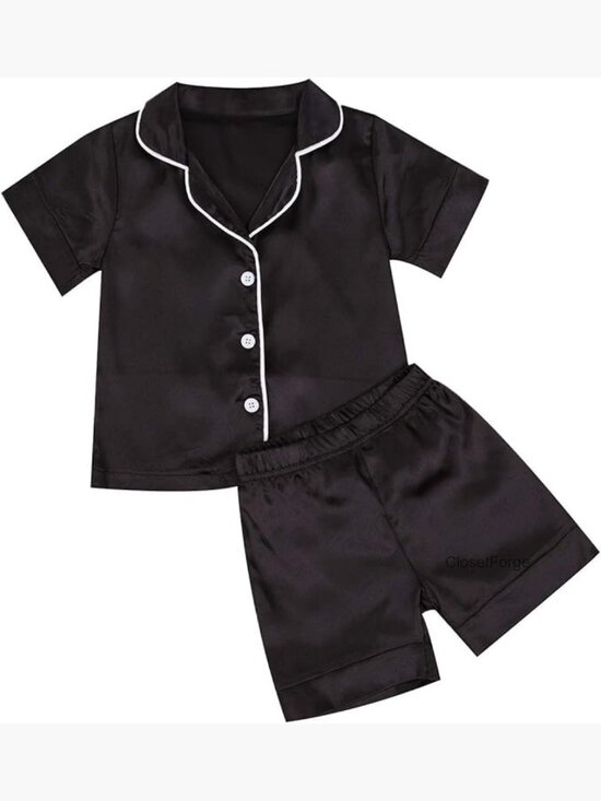 Other - Baby Girls Boys Silk Pajamas Set Short Sleeve Button Down Tops Shorts Satin